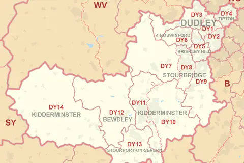 Map: Dy Postcode Area Map