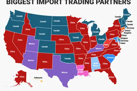 Map: Each State’s Biggest export Trading Partner