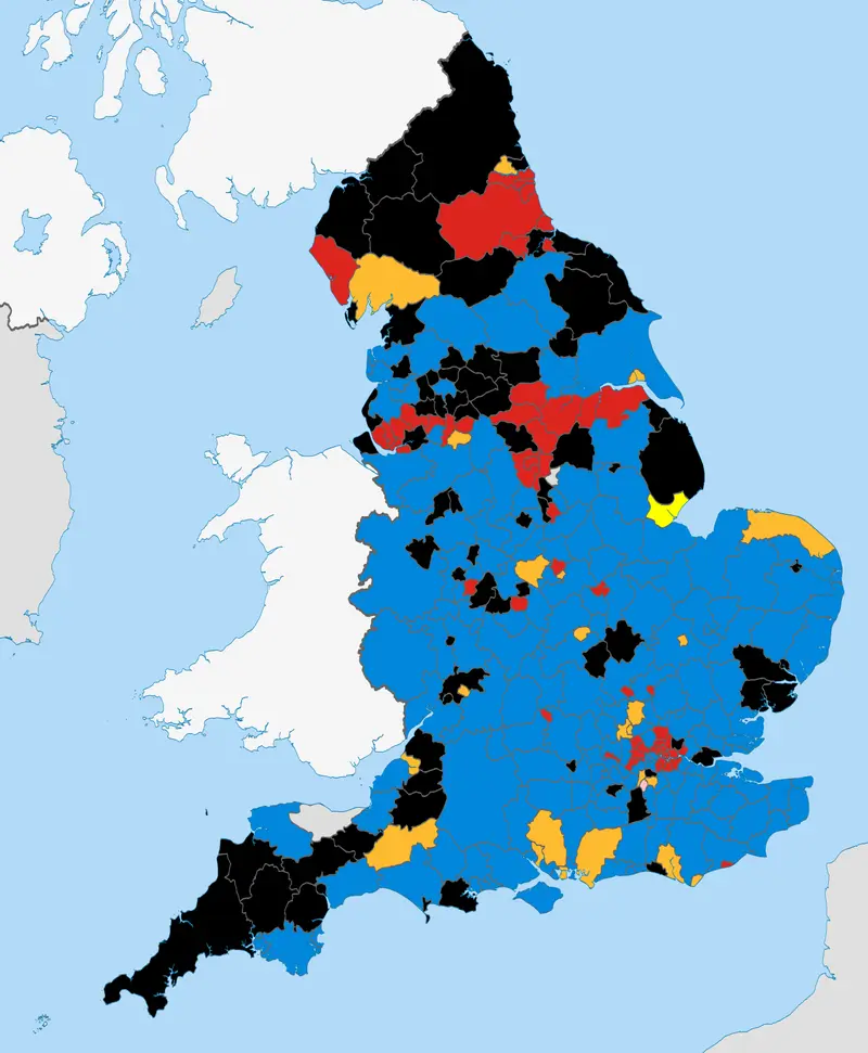 Map: English District Councils April 2011 Map