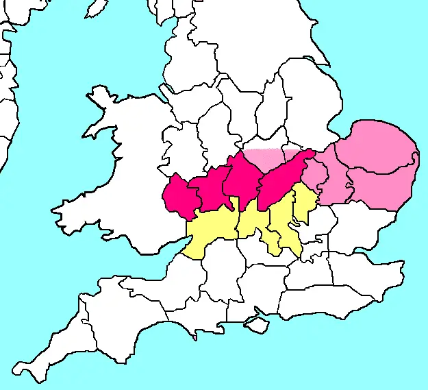 Map: Englishsouthmidlandscounties Map