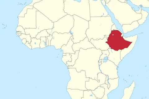 Map: Ethiopia in Africa Mini Map Rivers