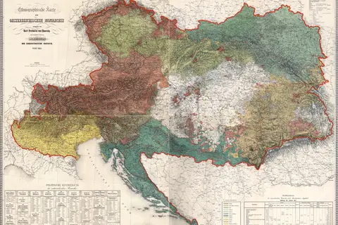 Map: Ethnographic Map of Austrian Monarchy Czoernig 1855