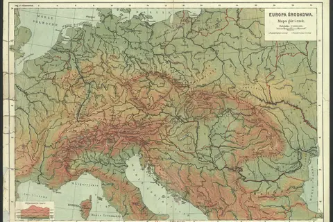 Map: Europa Rodkowa Mapa Gr I Rzek Podziaka 1 5 000 000 Kraje Krasu Podziaka 12 000 000 Kraje Sudetw Czechy Morawy Lzk Podziaka 11 500 000 79907662