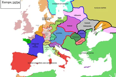 Map: Europe, 1654