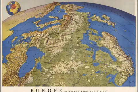 Map: “Europe, as viewed from the USSR.” Made by the U.S Army in 1944