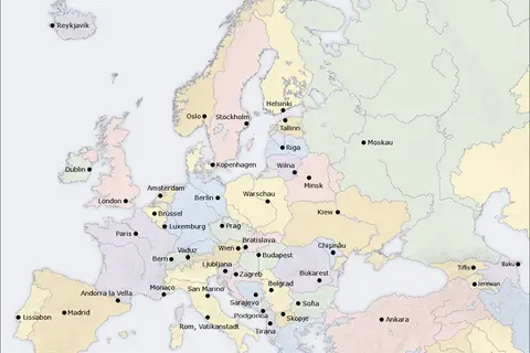 Map: Europe Capitals Map de