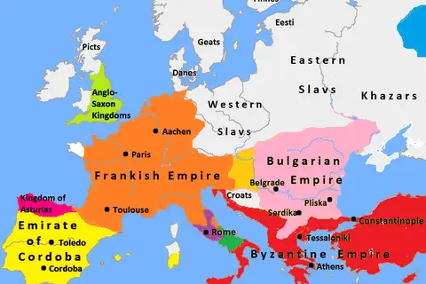 Map: Europe in 814 Map