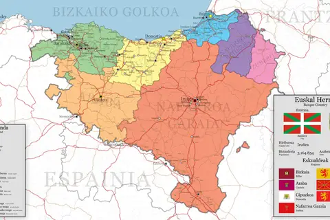 Map: Euskal Herriko Mapa Map of the Basque Country