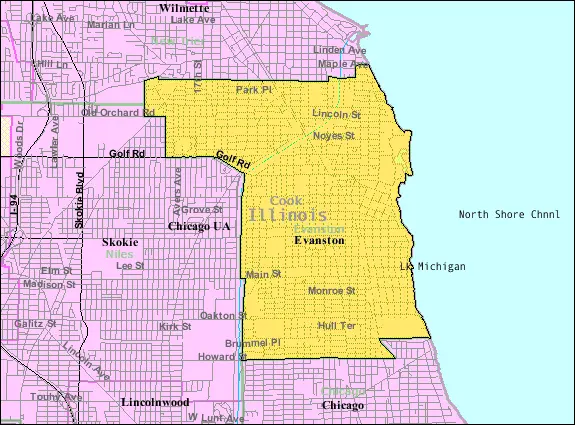 Map: Evanston Il 2009 Reference Map