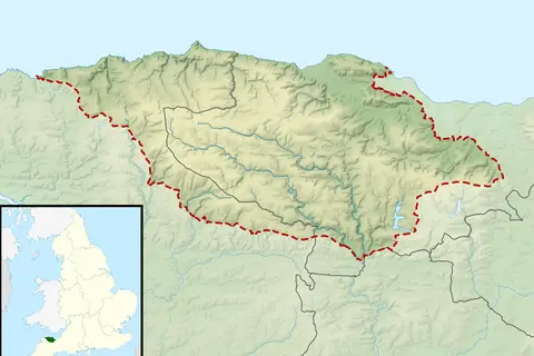 Map: Exmoor National Park Uk Relief Location Map
