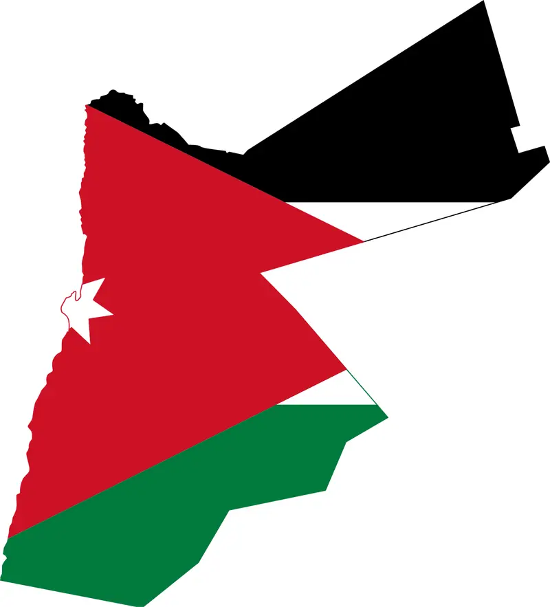 Map: Flag and Map of Jordan