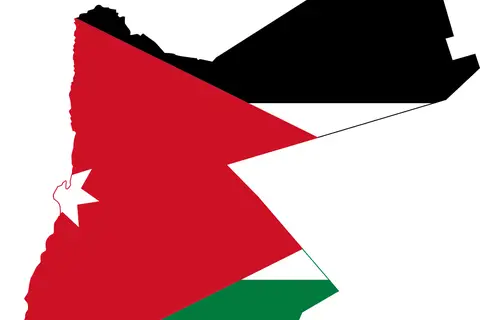 Map: Flag and Map of Jordan