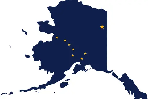 Map: Flag Map of Alaska
