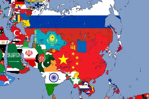 Map: Flag Map of Asia