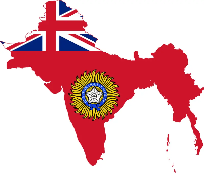 Map: Flag Map of British Raj India