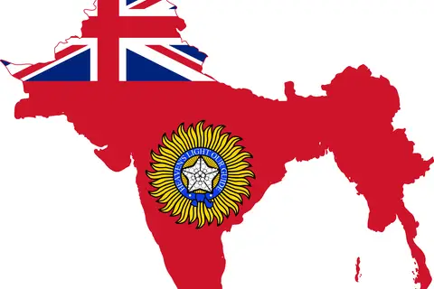 Map: Flag Map of British Raj India