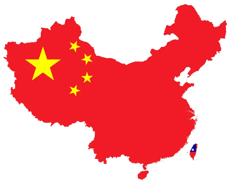 Map: Flag Map of China Taiwan