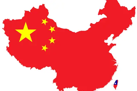 Map: Flag Map of China Taiwan