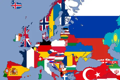 Map: Flag Map of Europe