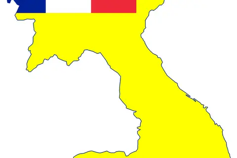 Map: Flag Map of French Indochina 1887 1954