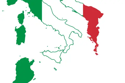 Map: Flag Map of Greater Italy