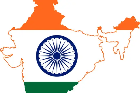 Map: Flag Map of India Actual Control