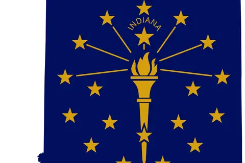 Map: Flag Map of Indiana