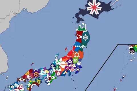 Map: Flag Map of Japanese Prefectures