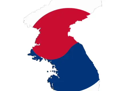 Map: Flag Map of Korea South Korea