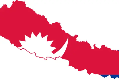 Map: Flag Map of Nepal