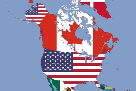 Map: Flag Map of North America