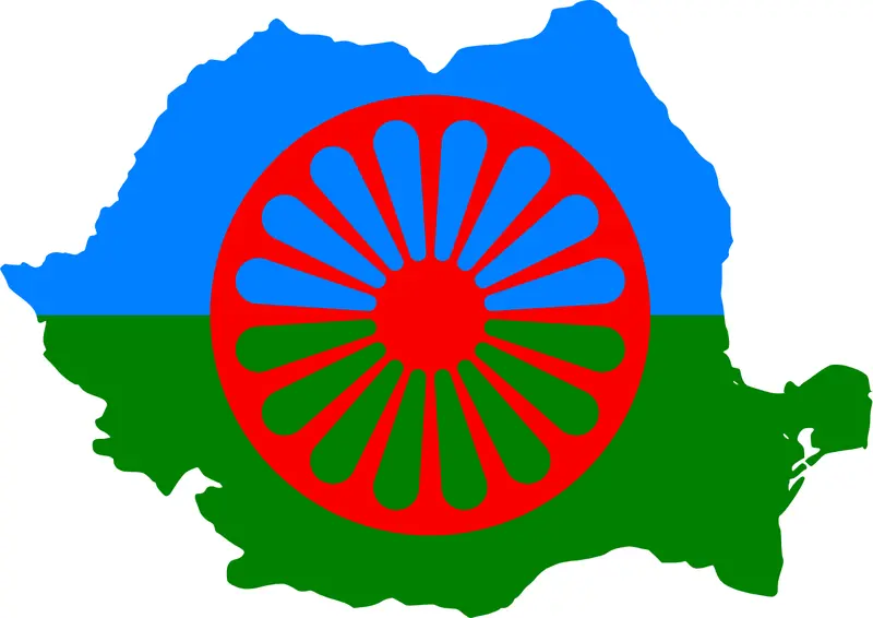 Map: Flag Map of Romania Roma People