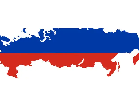 Map: Flag Map of Russia Nonorthographic
