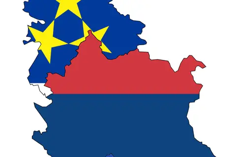 Map: Flag Map of Serbia Kosovo Vojvodina