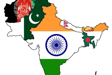 Map: Flag Map of the Indian Subcontinent