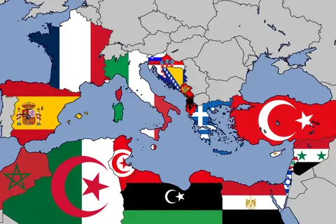 Map: Flag Map of the Mediterranean