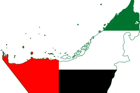 Map: Flag Map of the United Arab Emirates