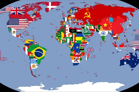 Map: Flag Map of the World 1962