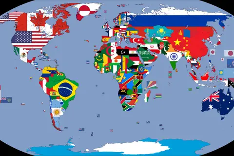 Map: Flag Map of the World 2015