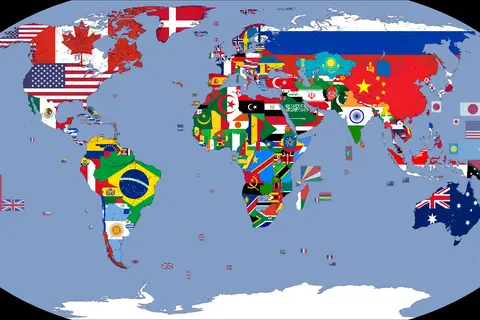 Map: Flag Map of the World 2016