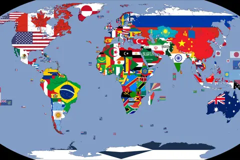 Map: Flag Map of the World 2023