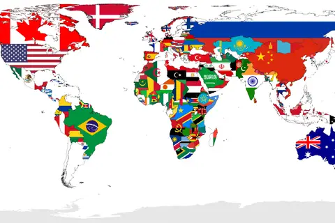 Map: Flag Map of the World