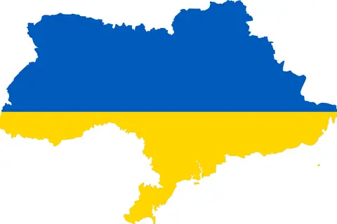 Map: Flag Map of Ukraine April 17 2022