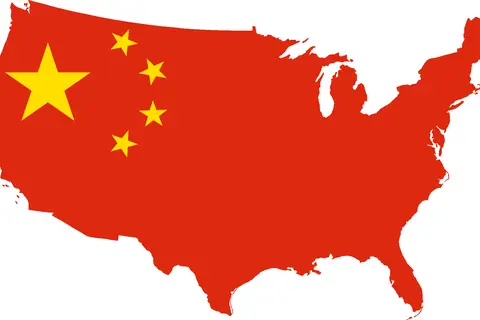 Map: Flag Map of Usa China