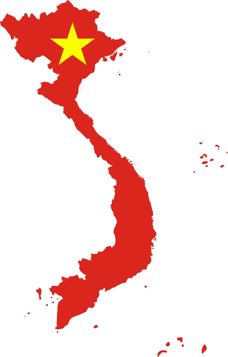 Map: Flag Map of Vietnam