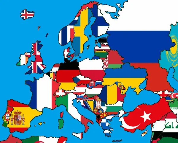 Map: Flagmap of Europe
