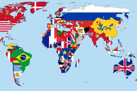 Map: Flagmap of the World 1900