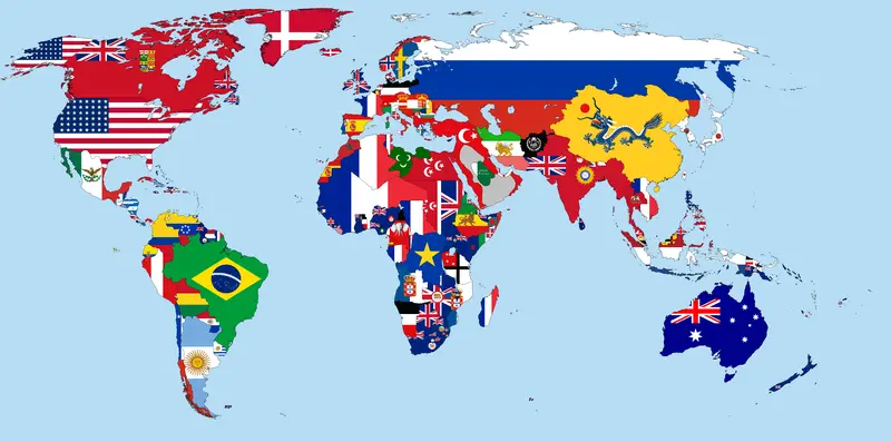 Map: Flagmap of the World 1908