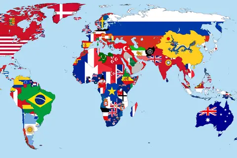 Map: Flagmap of the World 1908