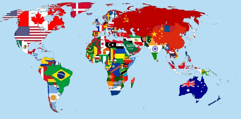 Map: Flagmap of the World 1965